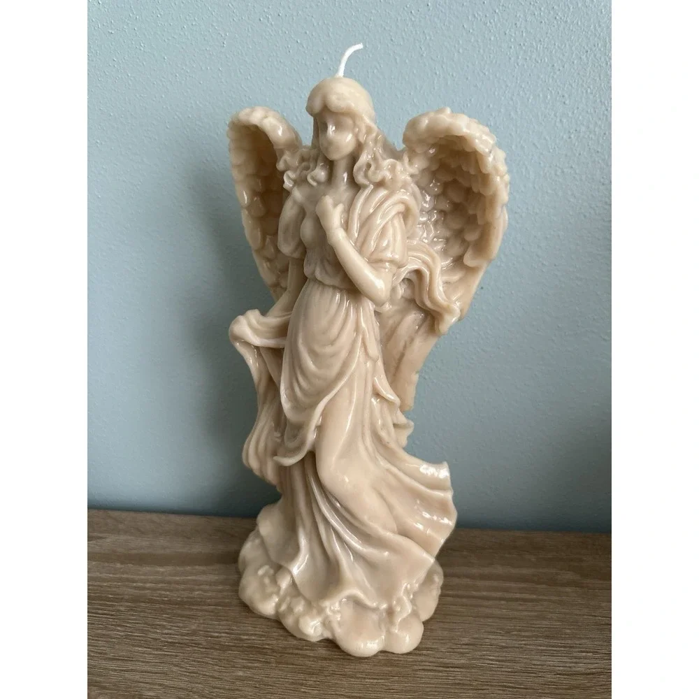 Beautiful Large Carved Angel Candle 11